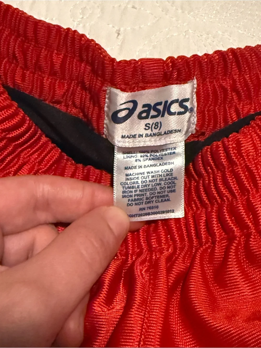 Asics Red‎ Athletic Kids Shorts with a black lining layer S (8)